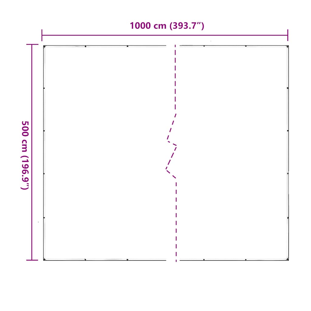 vidaXL Przezroczysta plandeka z oczkami 5x10 m PVC