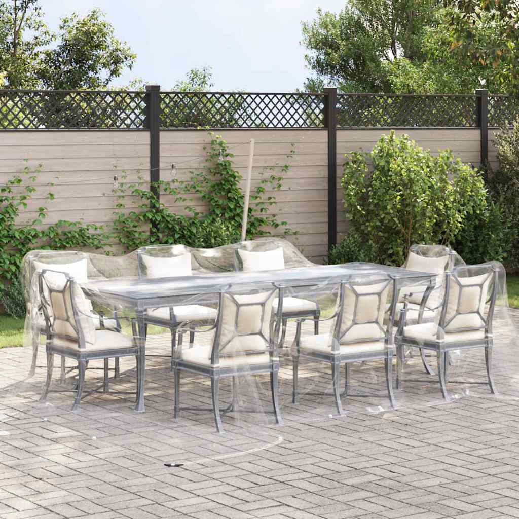 vidaXL Przezroczysta plandeka z oczkami 6x6 m PVC
