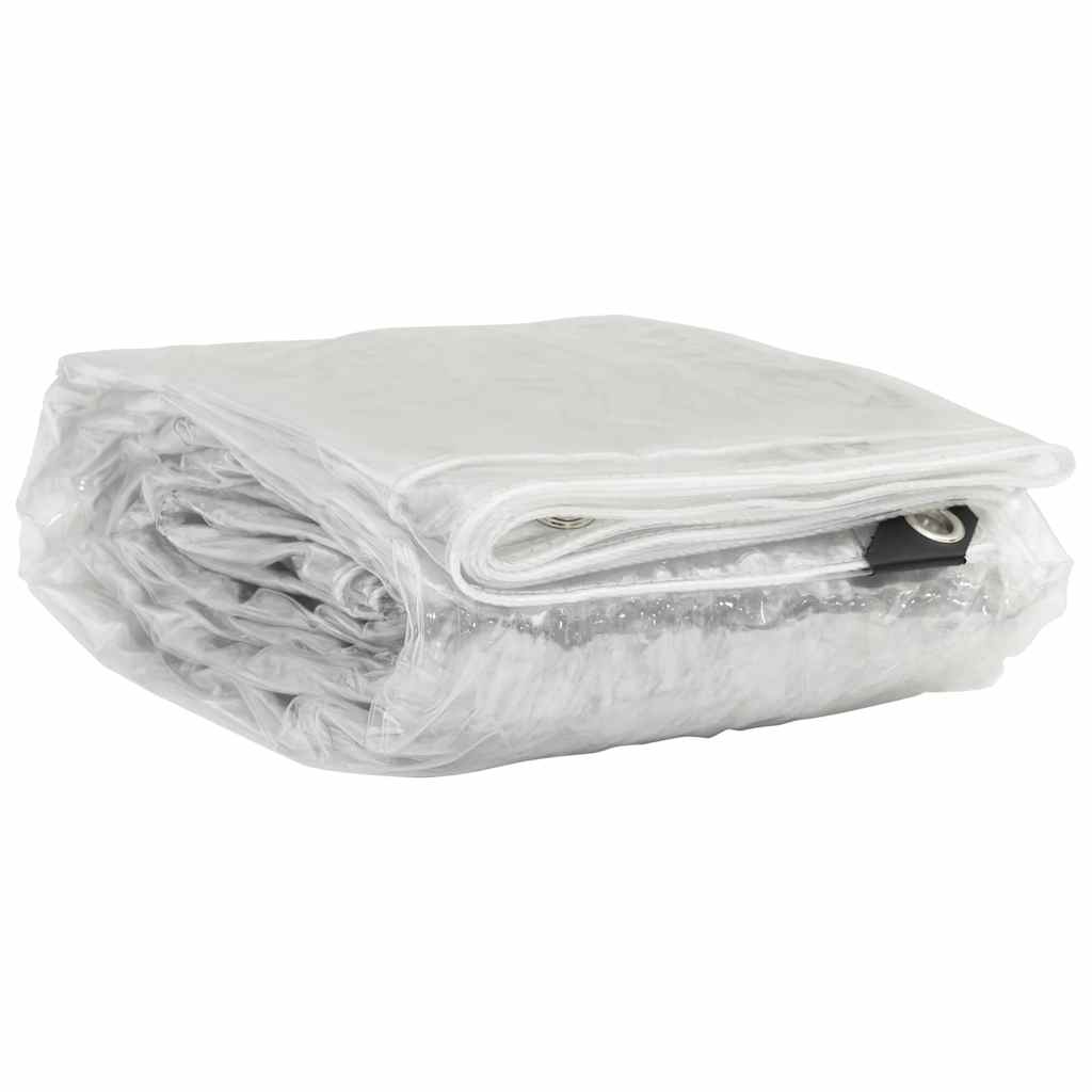 vidaXL Przezroczysta plandeka z oczkami 6x6 m PVC