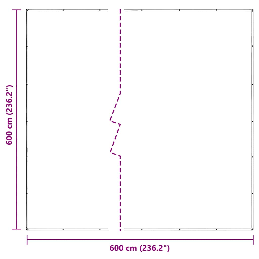 vidaXL Przezroczysta plandeka z oczkami 6x6 m PVC