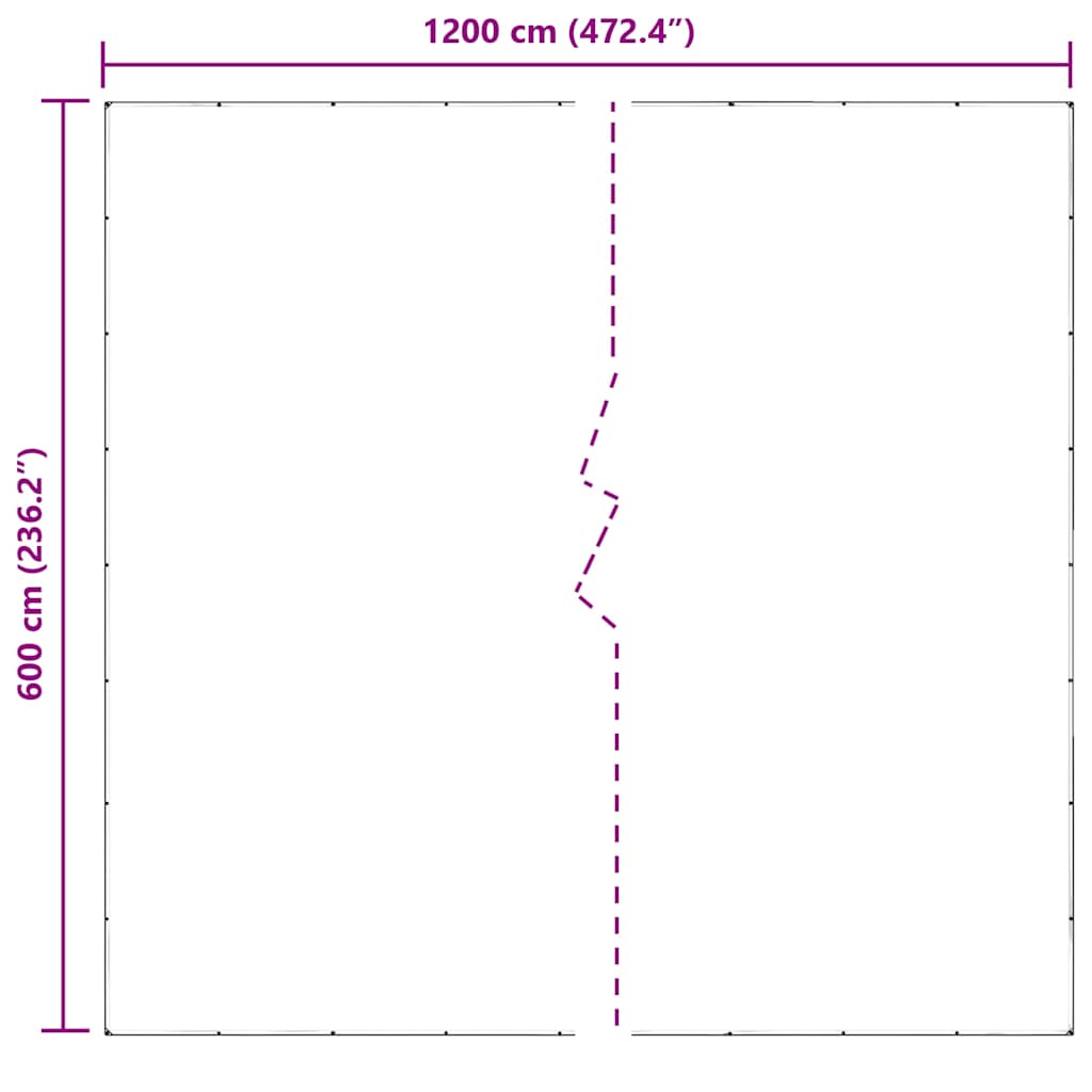 vidaXL Przezroczysta plandeka z oczkami 6x12 m PVC