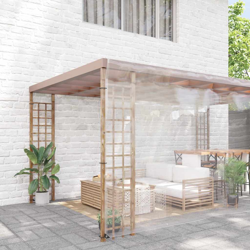 vidaXL Przezroczysta plandeka z oczkami 8x8 m PVC