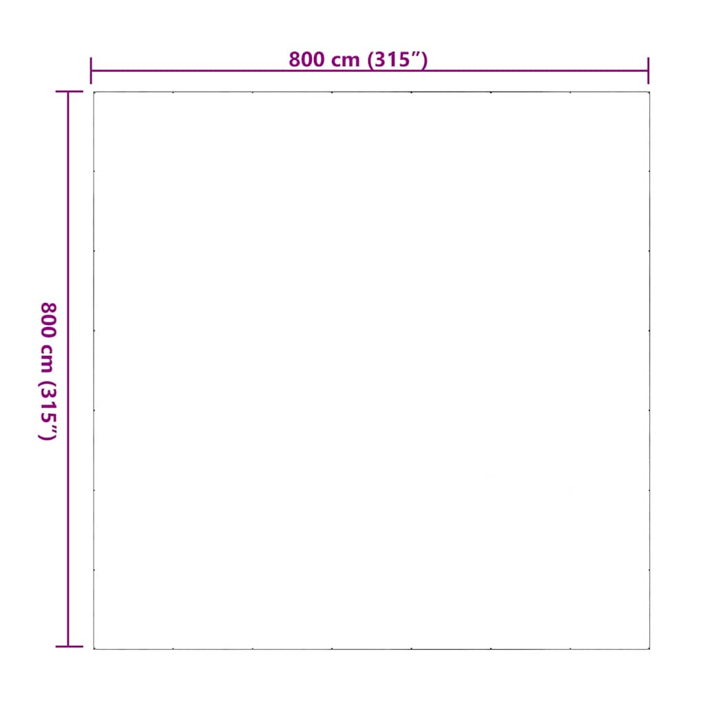vidaXL Przezroczysta plandeka z oczkami 8x8 m PVC