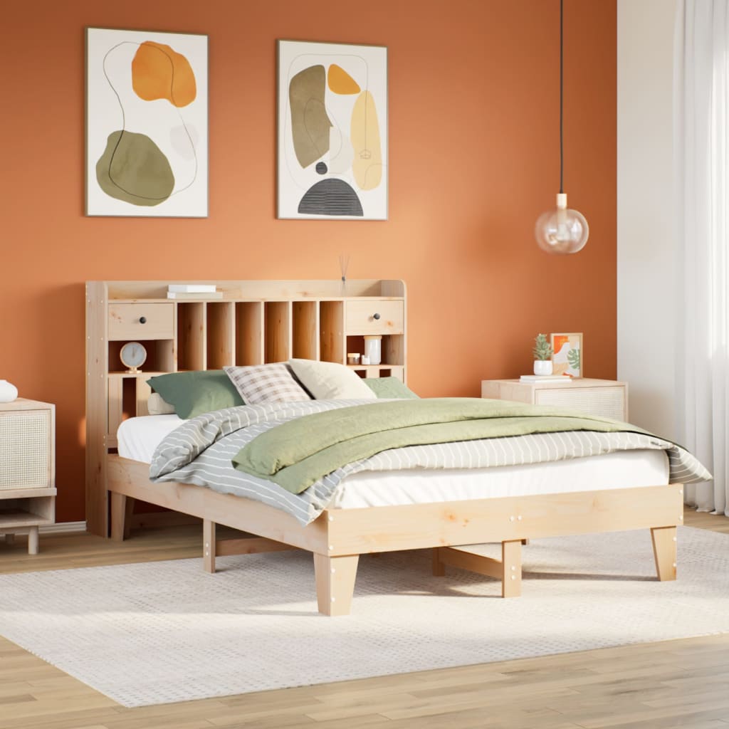 vidaXL Rama łóżka bez materaca, 140x200 cm, lite drewno sosnowe
