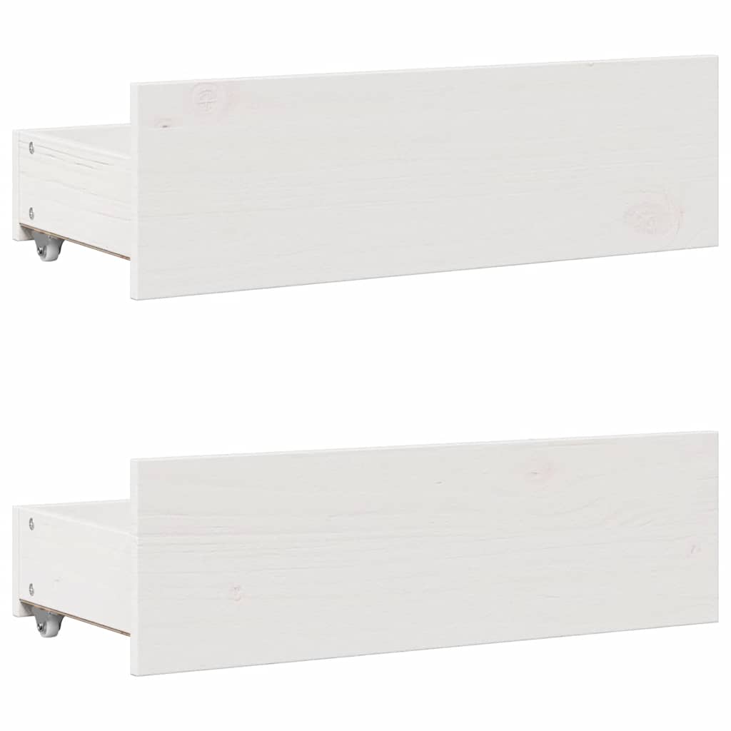vidaXL Łóżko z regałem, bez materaca, białe, 90x200 cm, sosnowe