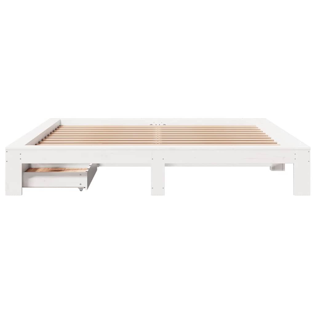 vidaXL Rama łóżka bez materaca, biała, 180x200 cm, lite drewno sosnowe