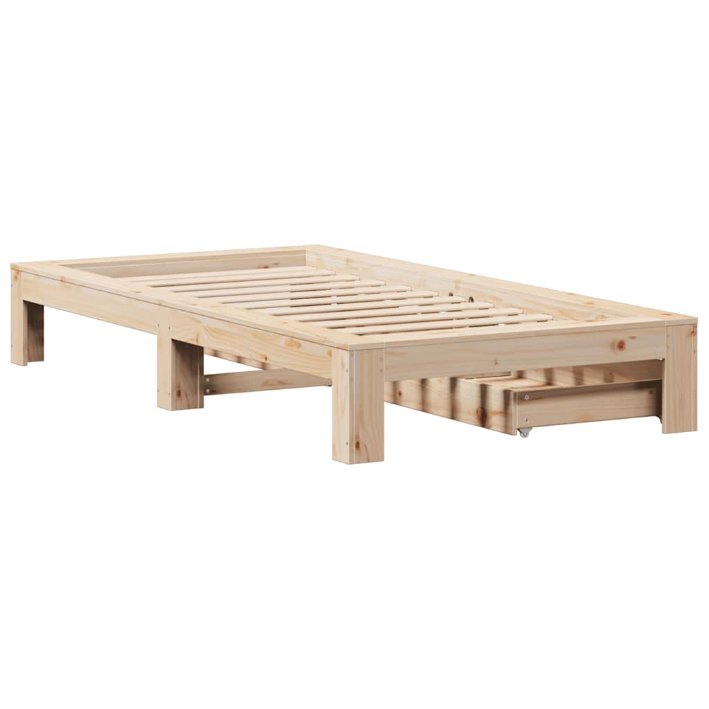 vidaXL Rama łóżka bez materaca, 90x190 cm, lite drewno sosnowe