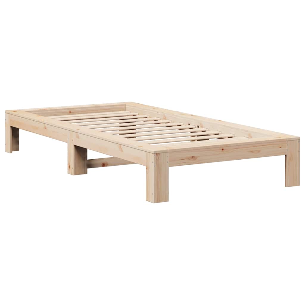 vidaXL Rama łóżka bez materaca, 75x190 cm, lite drewno sosnowe