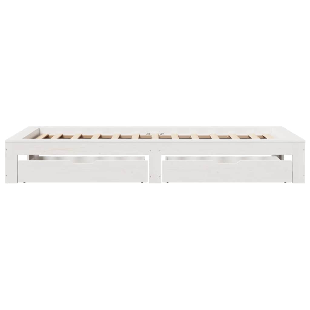 vidaXL Rama łóżka bez materaca, biała, 75x190 cm, lite drewno sosnowe
