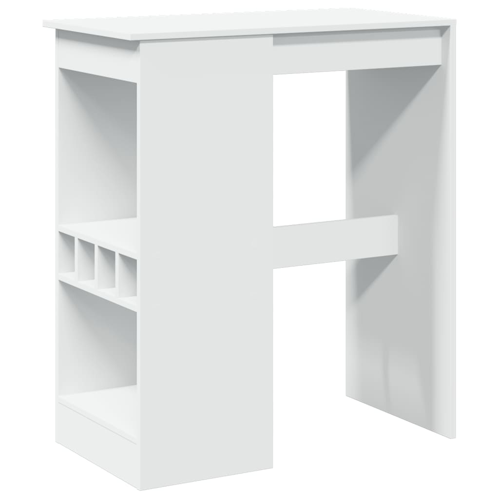 vidaXL Stolik barowy z przegródkami, biały, 90x47,5x103,5 cm
