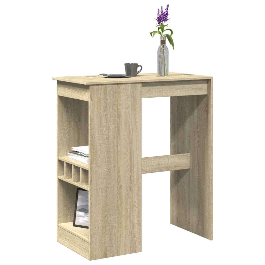 vidaXL Stolik barowy z przegródkami, dąb sonoma, 90x47,5x103,5 cm