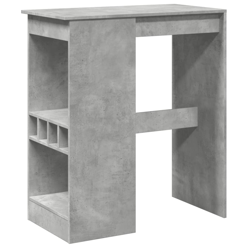 vidaXL Stolik barowy z przegródkami, szarość betonu, 90x47,5x103,5 cm