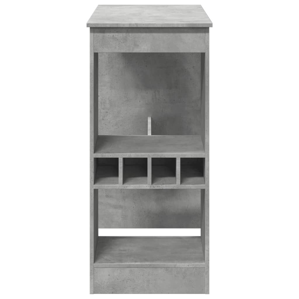vidaXL Stolik barowy z przegródkami, szarość betonu, 90x47,5x103,5 cm