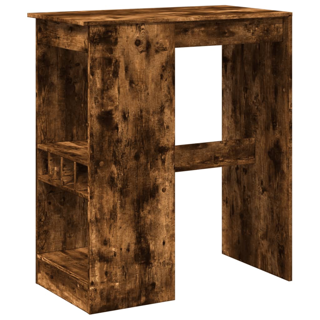 vidaXL Stolik barowy z przegródkami, przydymiony dąb, 90x47,5x103,5 cm