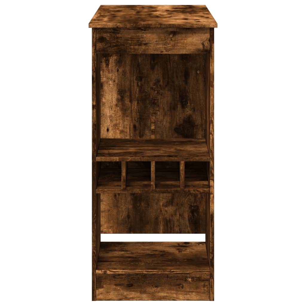 vidaXL Stolik barowy z przegródkami, przydymiony dąb, 90x47,5x103,5 cm