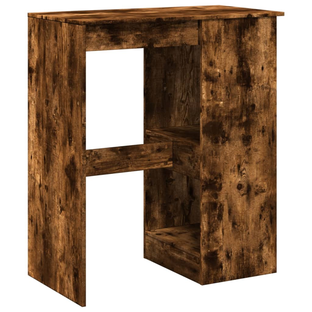 vidaXL Stolik barowy z przegródkami, przydymiony dąb, 90x47,5x103,5 cm
