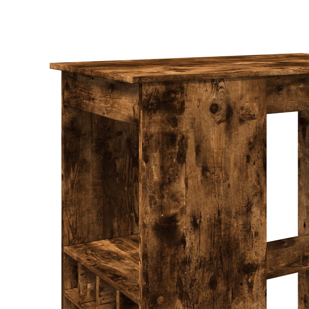 vidaXL Stolik barowy z przegródkami, przydymiony dąb, 90x47,5x103,5 cm