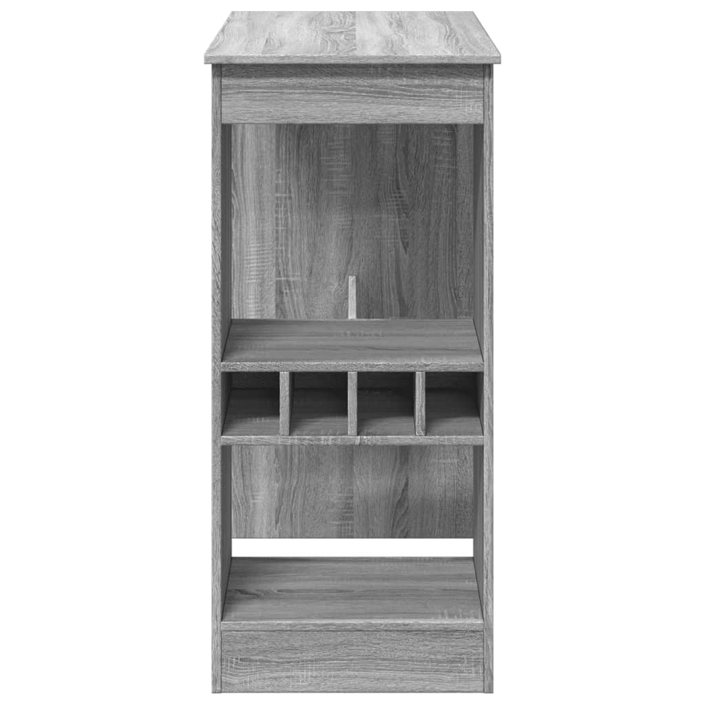 vidaXL Stolik barowy z przegródkami, szary dąb sonoma, 90x47,5x103,5cm