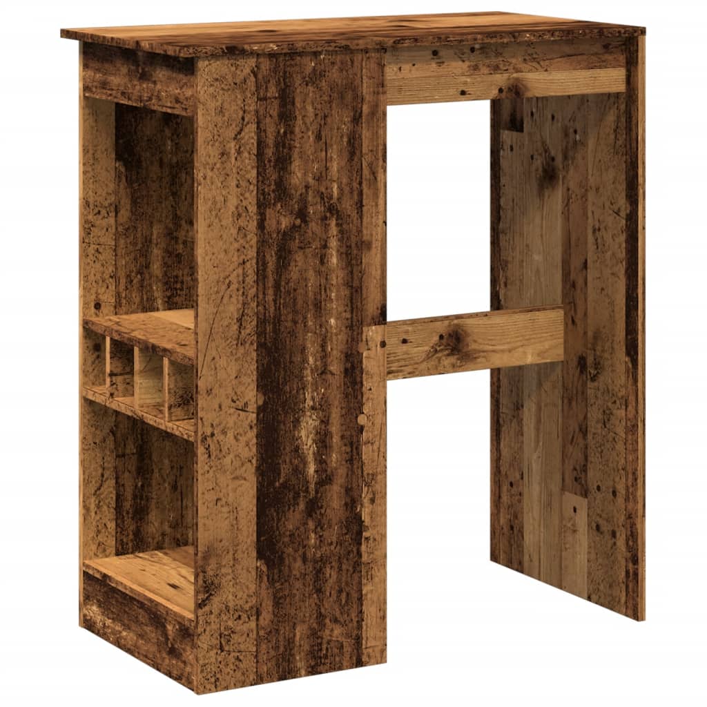 vidaXL Stolik barowy z przegródkami, stere drewno, 90x47,5x103,5 cm