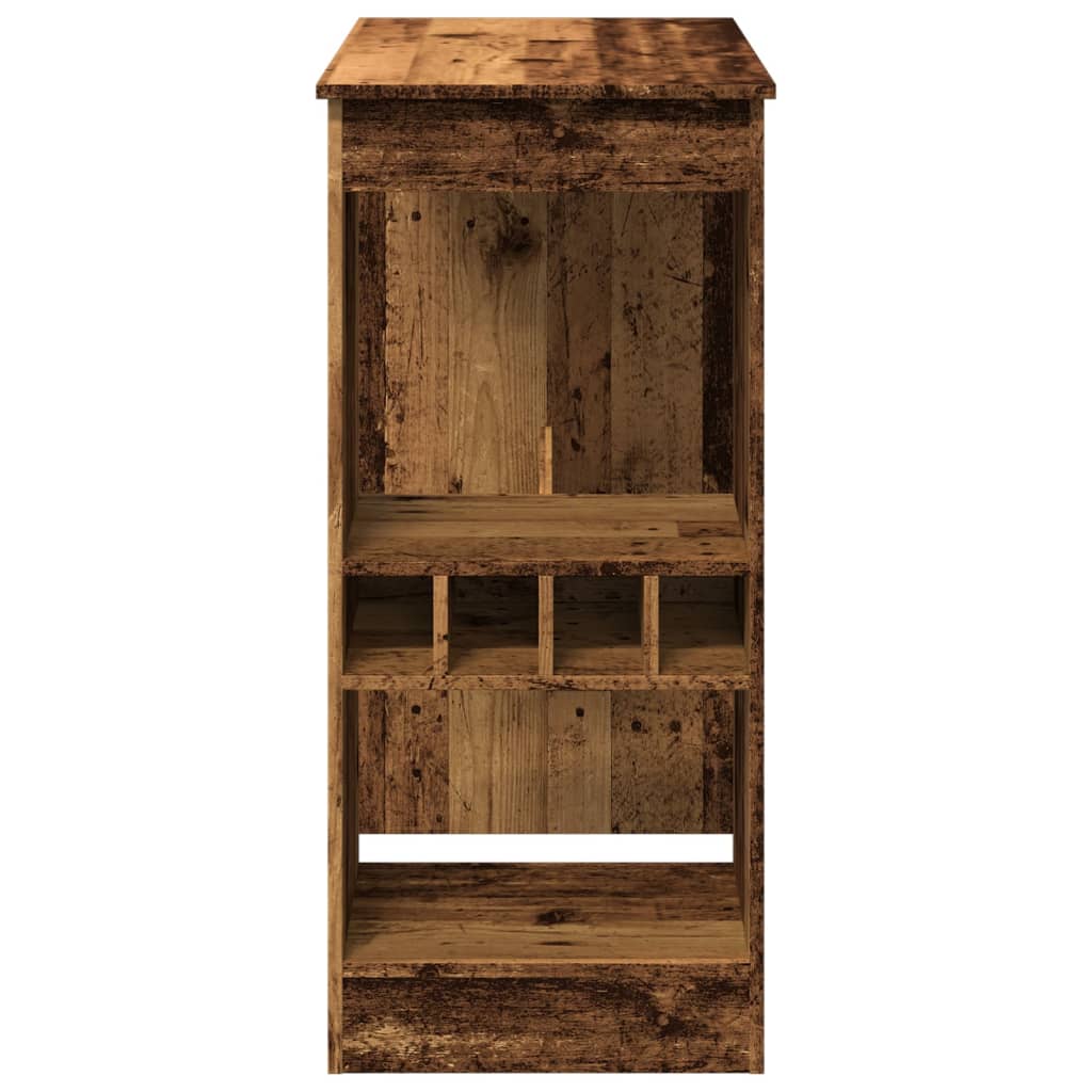 vidaXL Stolik barowy z przegródkami, stere drewno, 90x47,5x103,5 cm