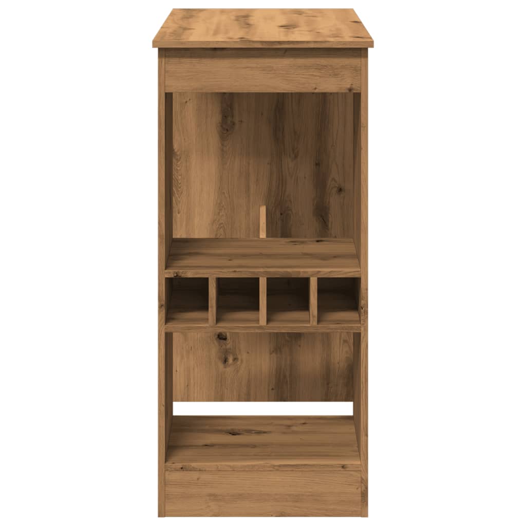 vidaXL Stolik barowy z przegródkami, dąb artisian, 90x47,5x103,5 cm