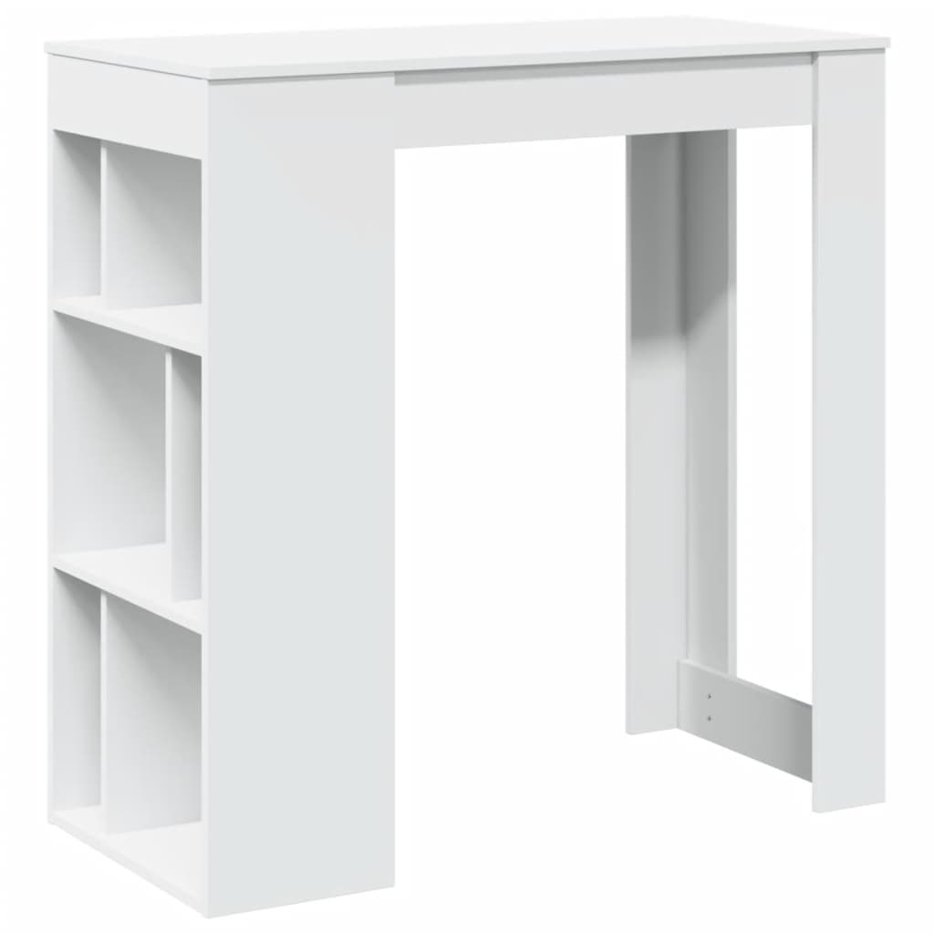 vidaXL Stolik barowy z przegrodami, biały, 102x50x103,5 cm