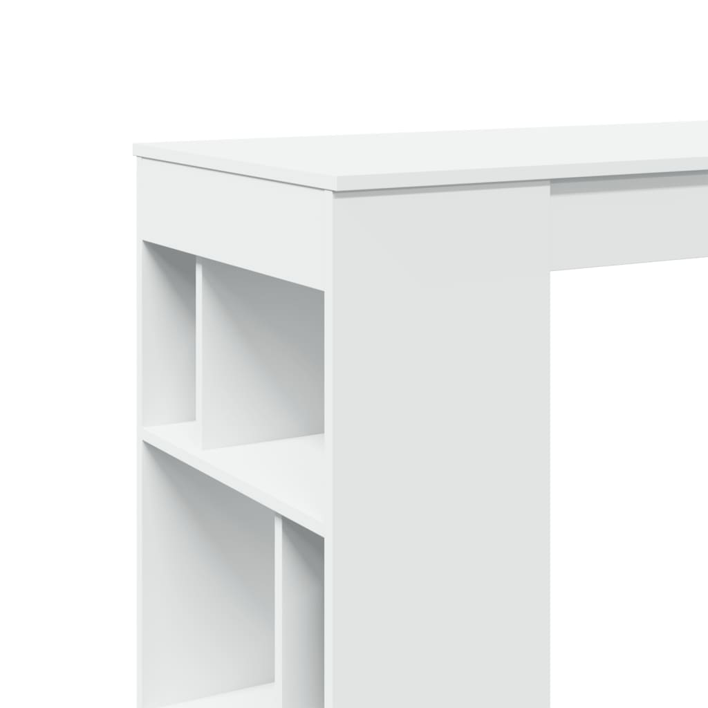 vidaXL Stolik barowy z przegrodami, biały, 102x50x103,5 cm