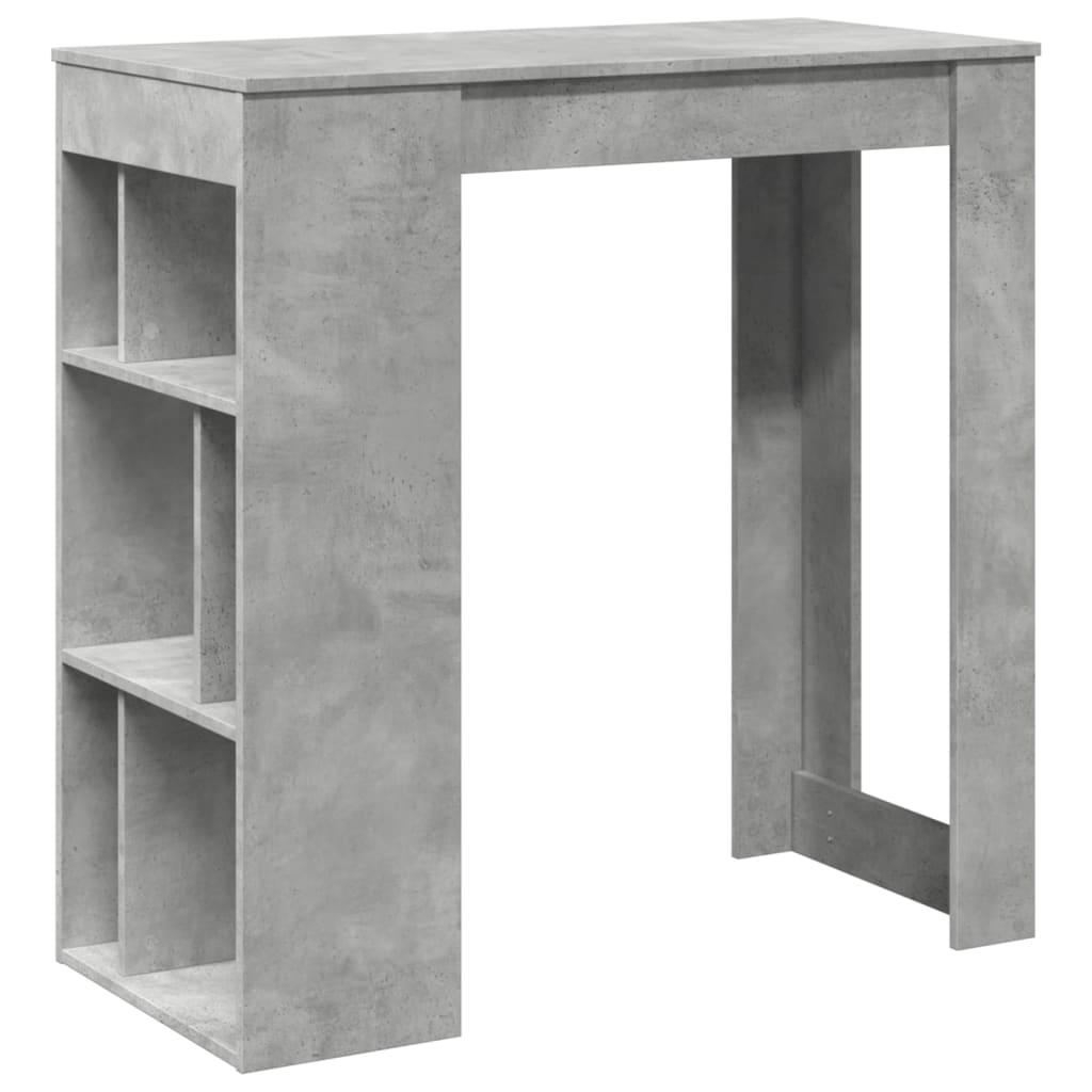 vidaXL Stolik barowy z przegrodami, szarość betonu, 102x50x103,5 cm