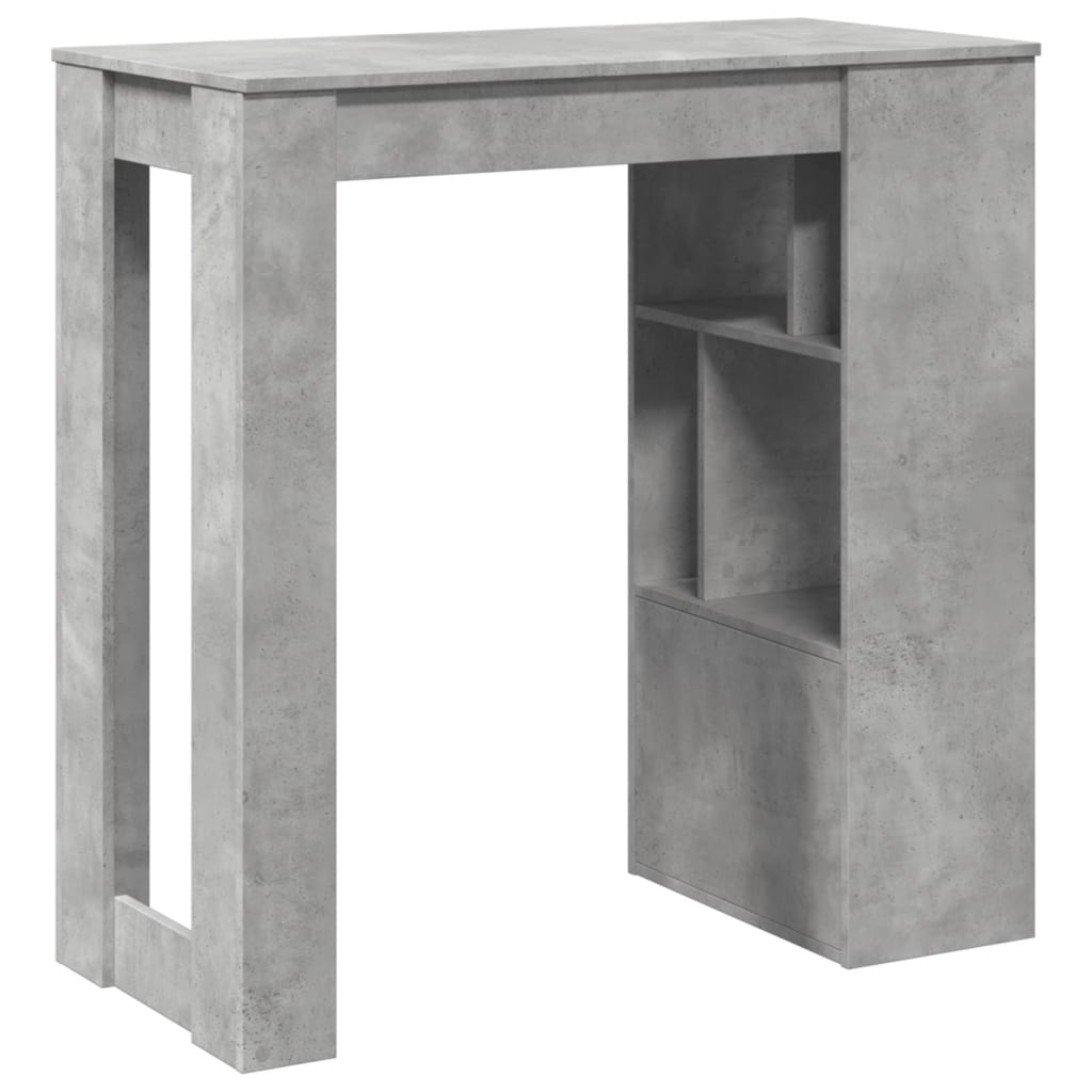 vidaXL Stolik barowy z przegrodami, szarość betonu, 102x50x103,5 cm
