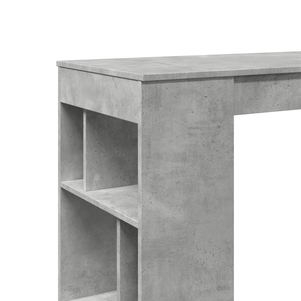 vidaXL Stolik barowy z przegrodami, szarość betonu, 102x50x103,5 cm
