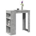 vidaXL Stolik barowy z przegrodami, szarość betonu, 102x50x103,5 cm