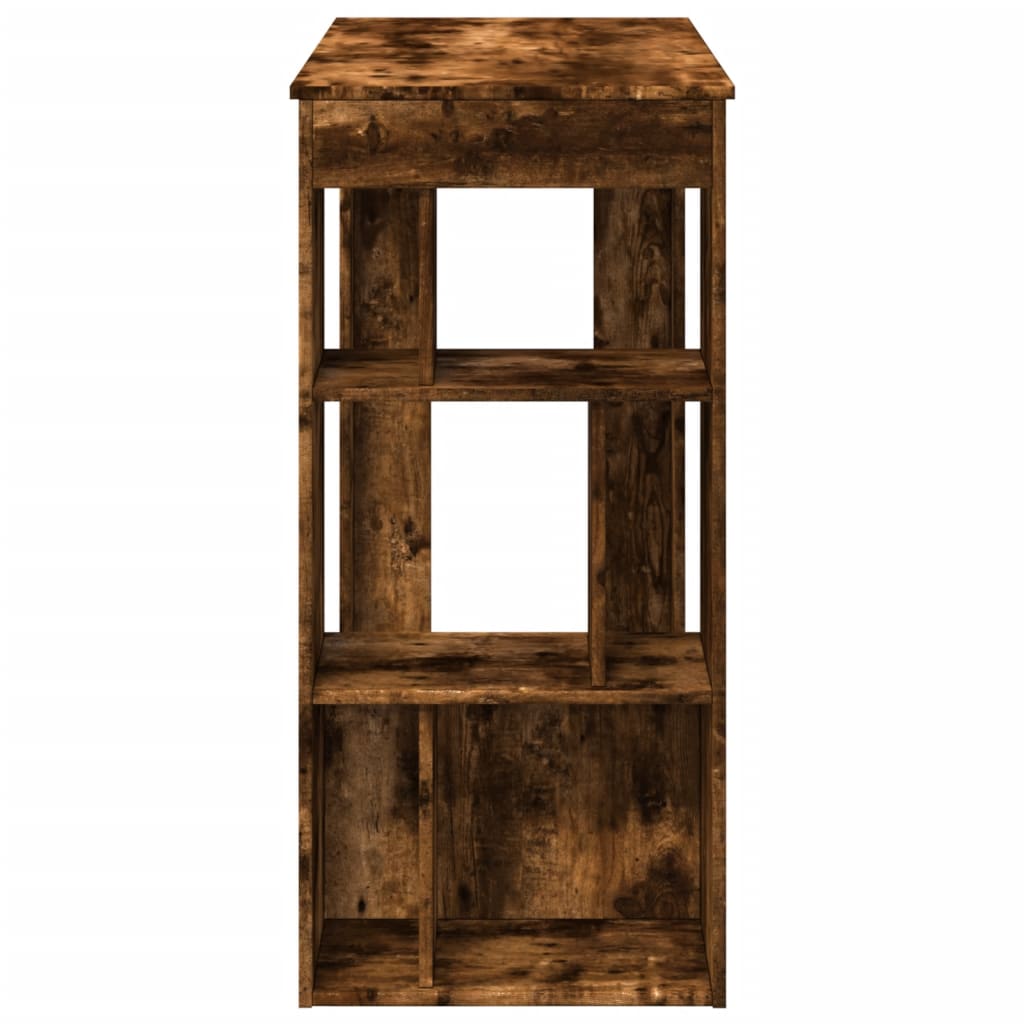 vidaXL Stolik barowy z przegrodami, przydymiony dąb, 102x50x103,5 cm