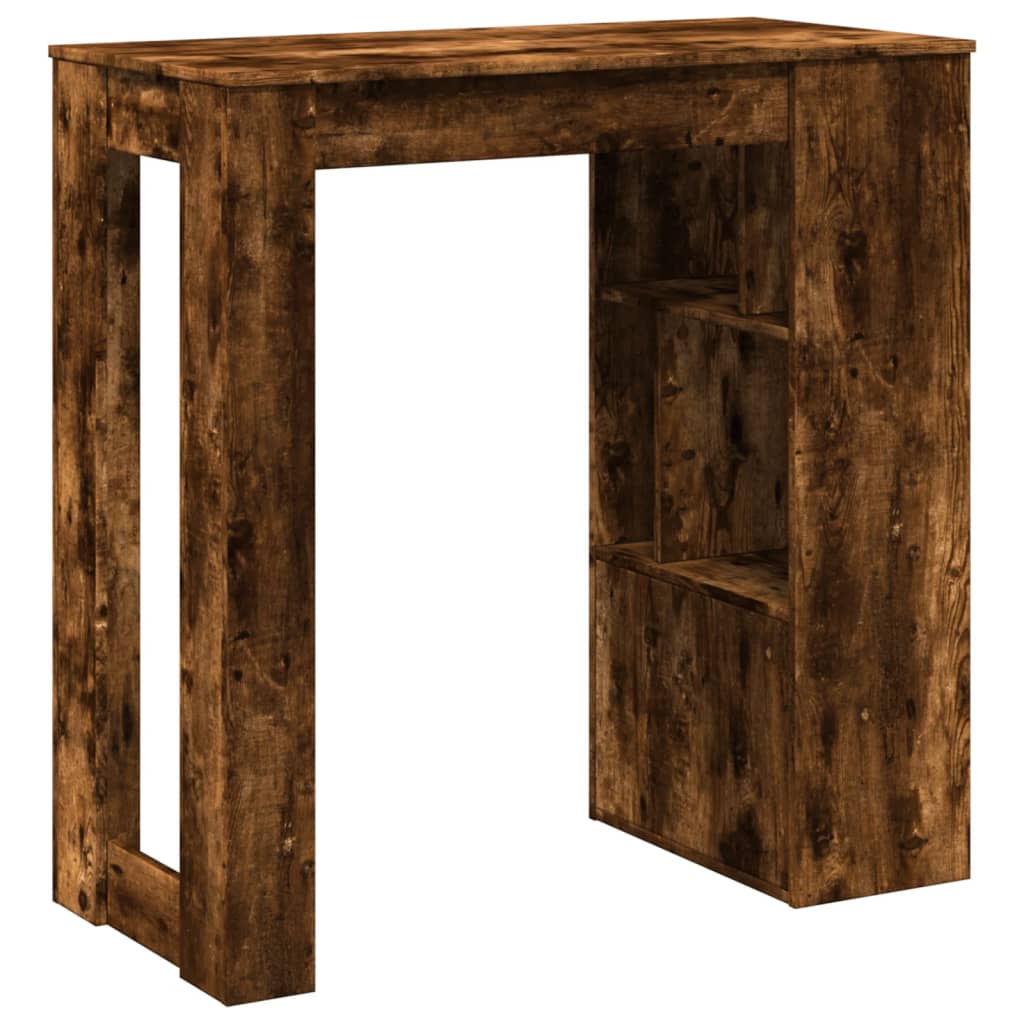 vidaXL Stolik barowy z przegrodami, przydymiony dąb, 102x50x103,5 cm