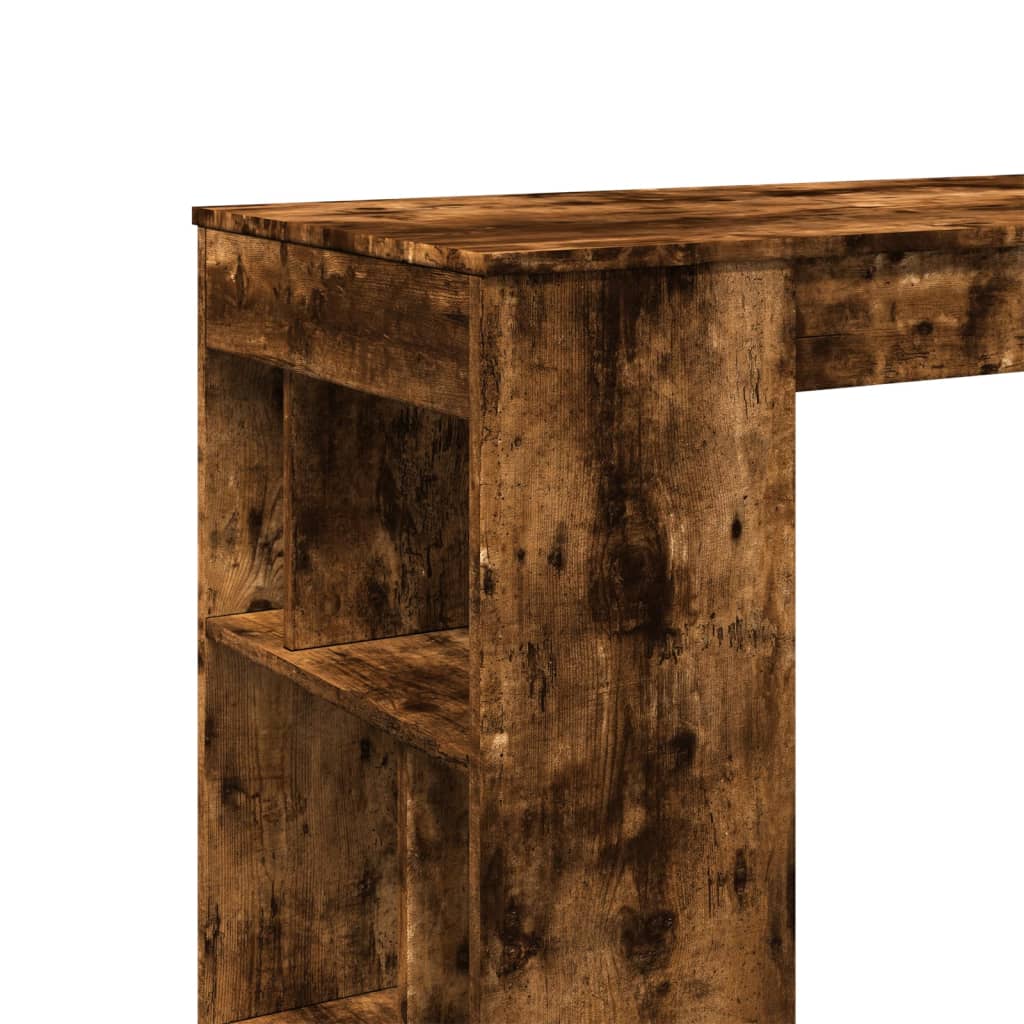 vidaXL Stolik barowy z przegrodami, przydymiony dąb, 102x50x103,5 cm