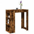 vidaXL Stolik barowy z przegrodami, przydymiony dąb, 102x50x103,5 cm