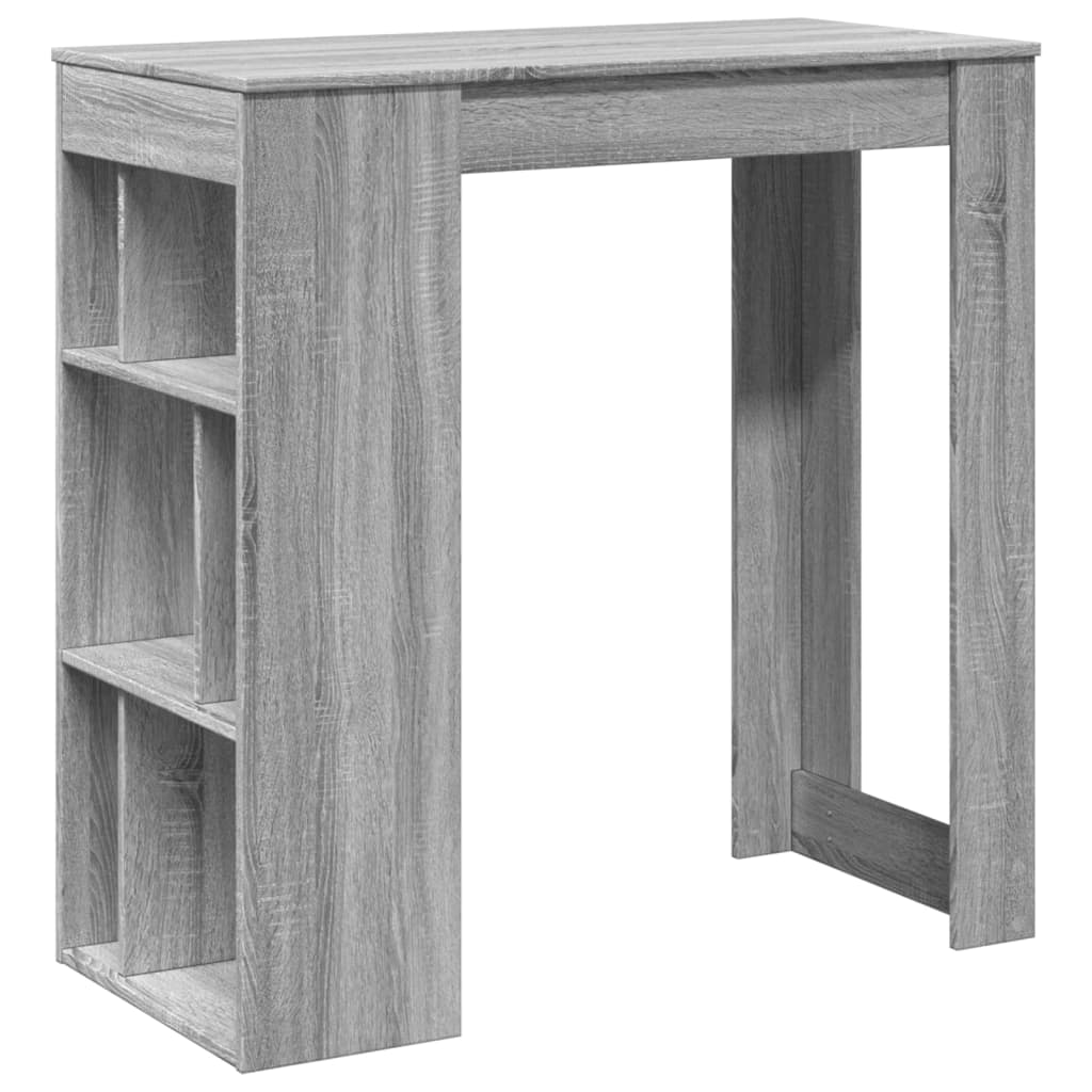 vidaXL Stolik barowy z przegrodami, szary dąb sonoma, 102x50x103,5 cm