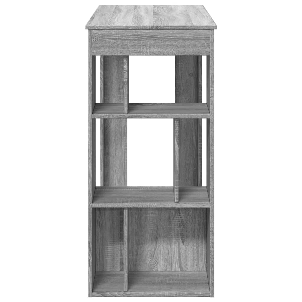 vidaXL Stolik barowy z przegrodami, szary dąb sonoma, 102x50x103,5 cm