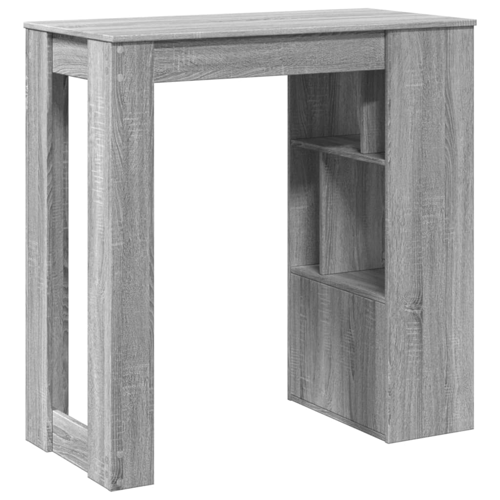 vidaXL Stolik barowy z przegrodami, szary dąb sonoma, 102x50x103,5 cm