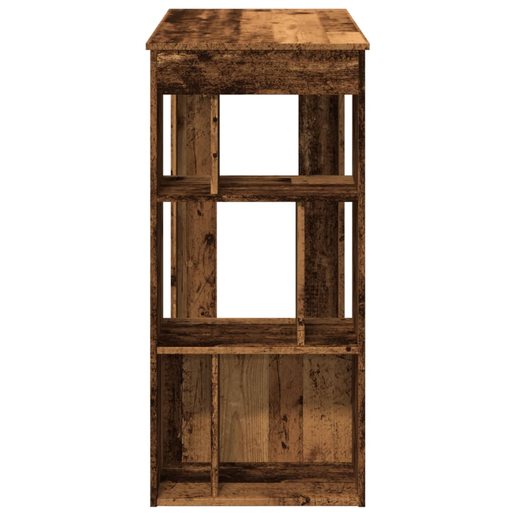 vidaXL Stolik barowy z przegrodami, stare drewno, 102x50x103,5 cm