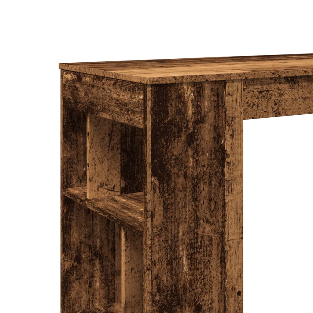 vidaXL Stolik barowy z przegrodami, stare drewno, 102x50x103,5 cm