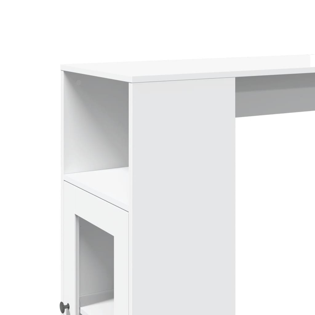 vidaXL Stolik barowy z przegrodami, biały, 101x40x103,5 cm