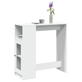vidaXL Stolik barowy z przegrodami, biały, 101x40x103,5 cm