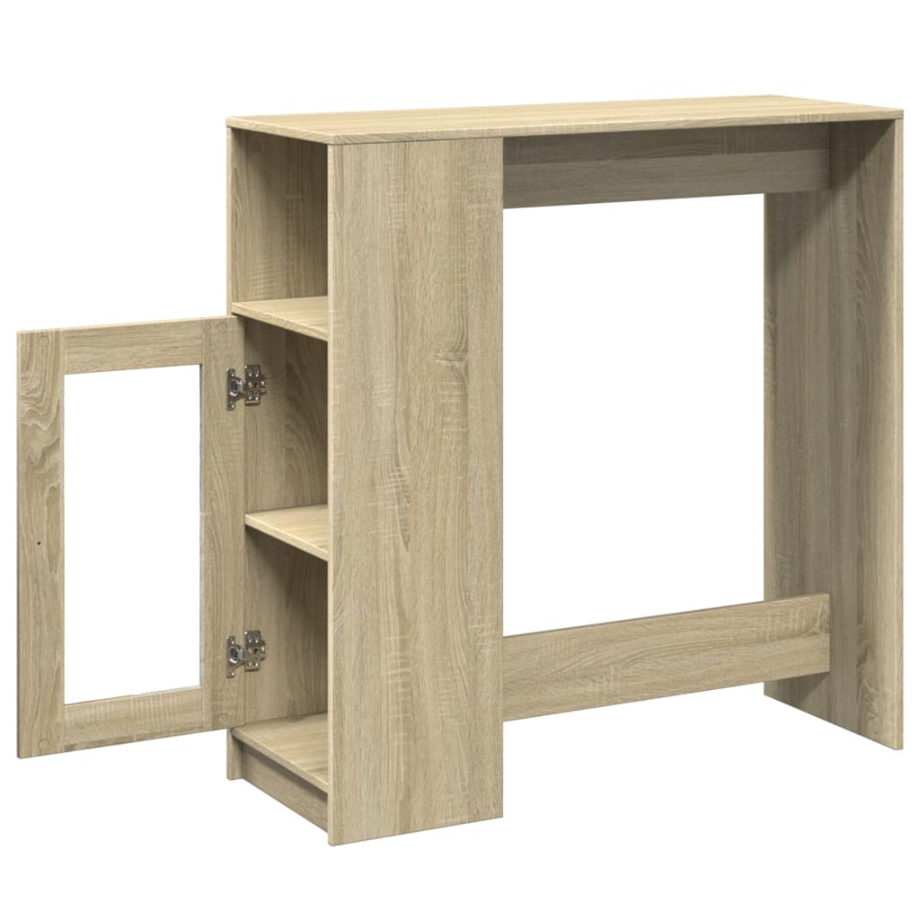 vidaXL Stolik barowy z przegrodami, dąb sonoma, 101x40x103,5 cm