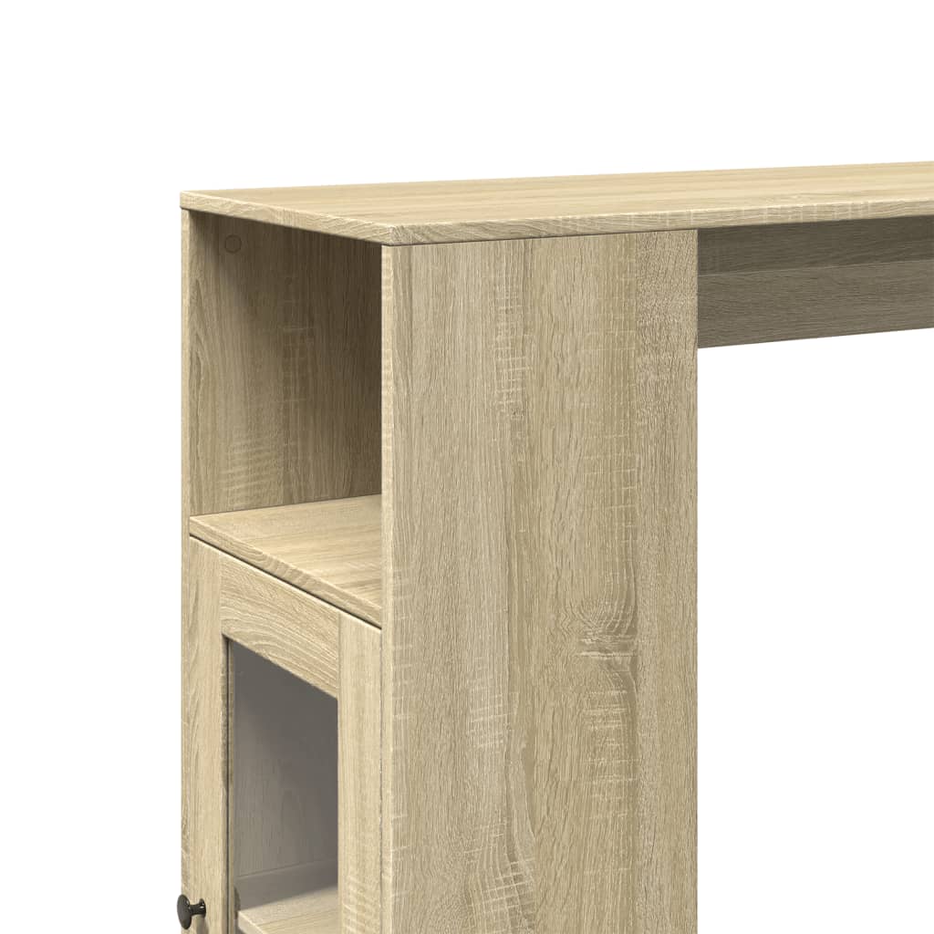 vidaXL Stolik barowy z przegrodami, dąb sonoma, 101x40x103,5 cm