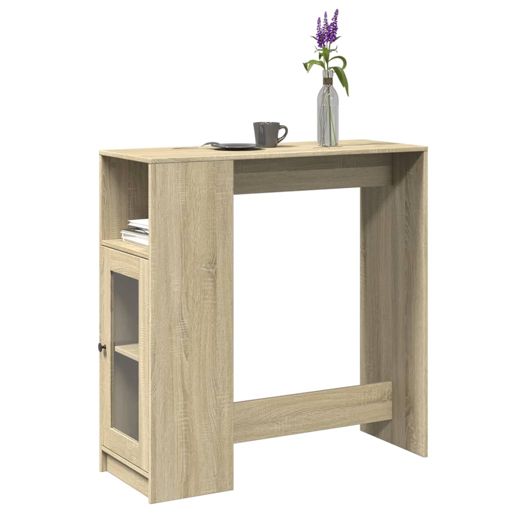 vidaXL Stolik barowy z przegrodami, dąb sonoma, 101x40x103,5 cm