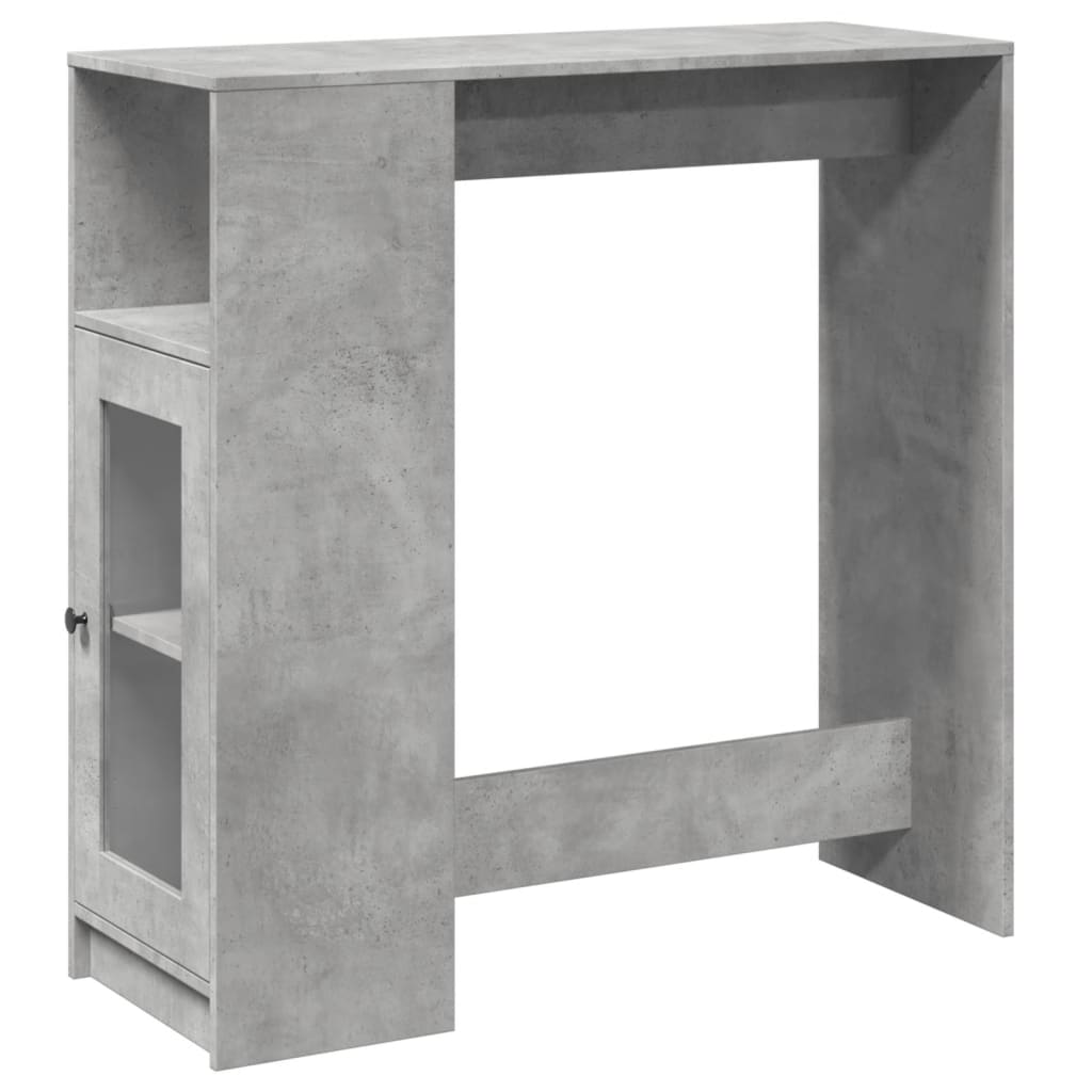 vidaXL Stolik barowy z przegrodami, szarość betonu, 101x40x103,5 cm