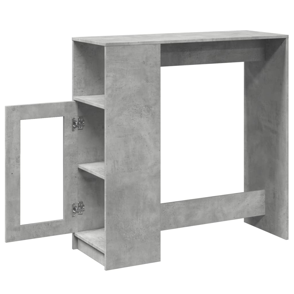vidaXL Stolik barowy z przegrodami, szarość betonu, 101x40x103,5 cm