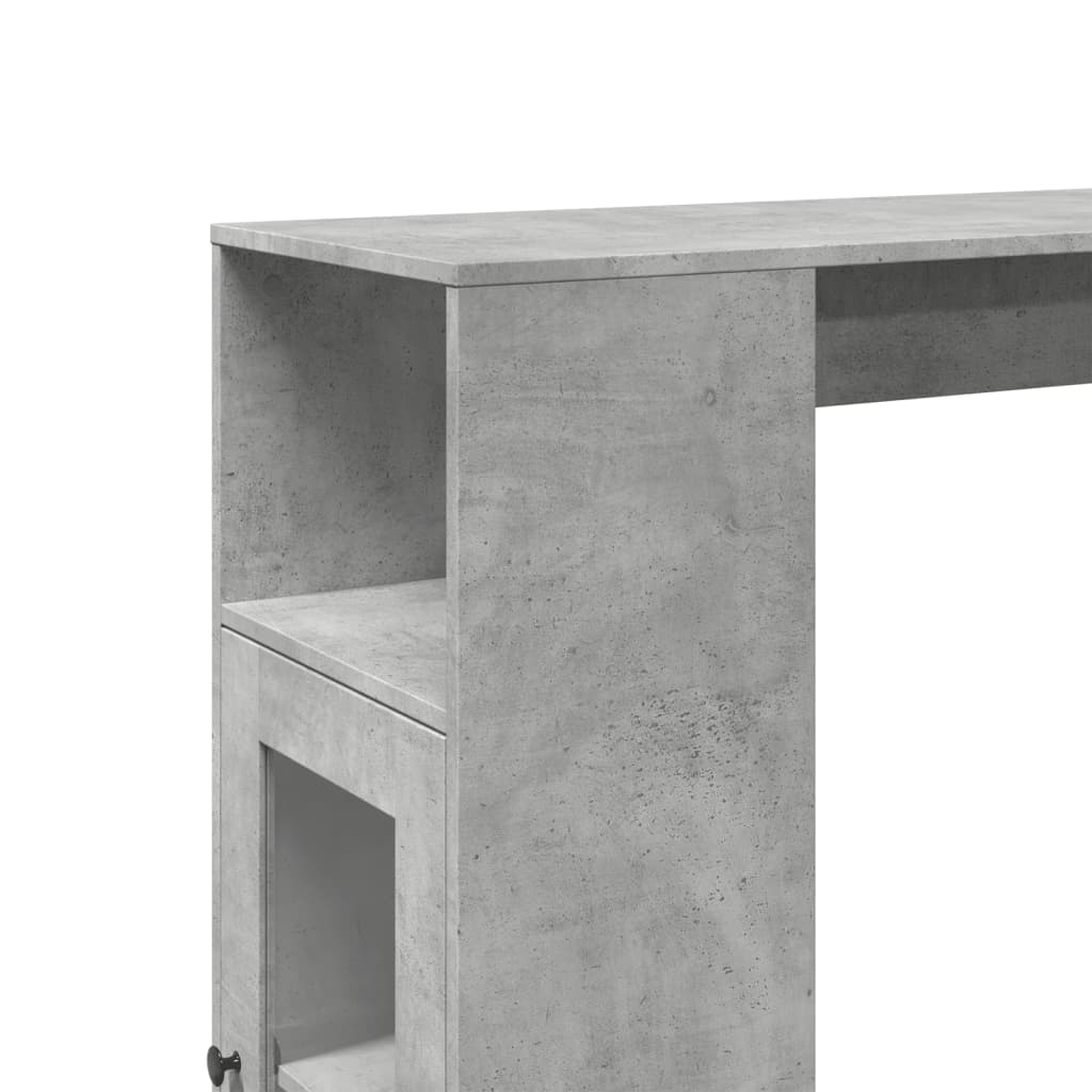 vidaXL Stolik barowy z przegrodami, szarość betonu, 101x40x103,5 cm