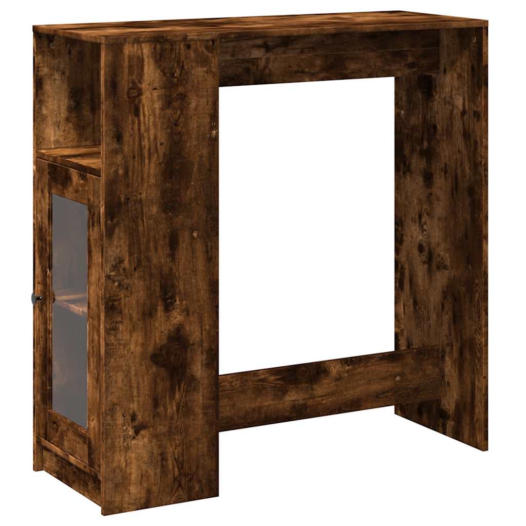 vidaXL Stolik barowy z przegrodami, przydymiony dąb, 101x40x103,5 cm