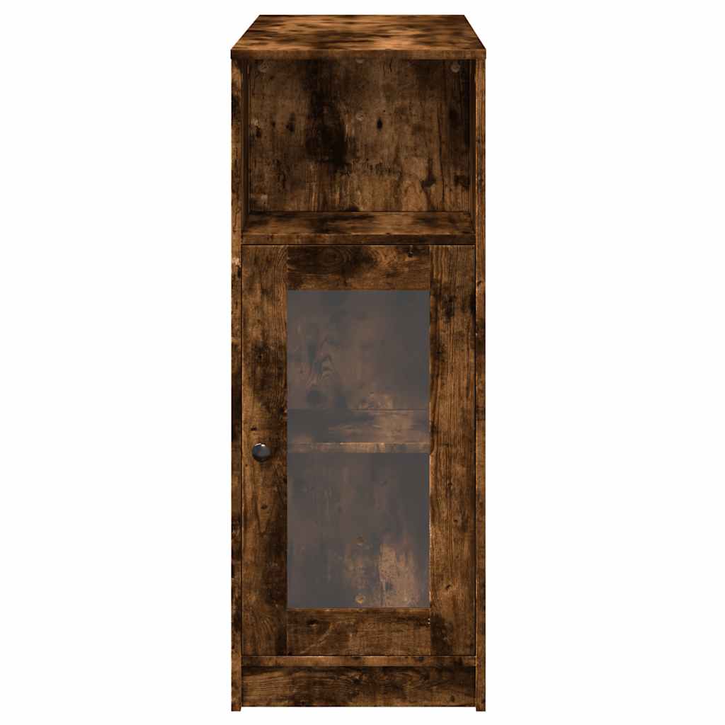 vidaXL Stolik barowy z przegrodami, przydymiony dąb, 101x40x103,5 cm